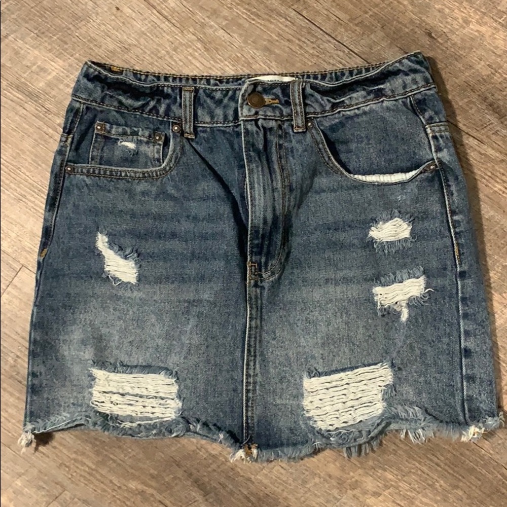 Denim mini skirt